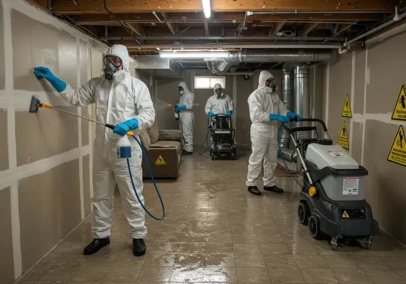 Basement Moisture Removal and Structural Drying process in Vergennes, VT